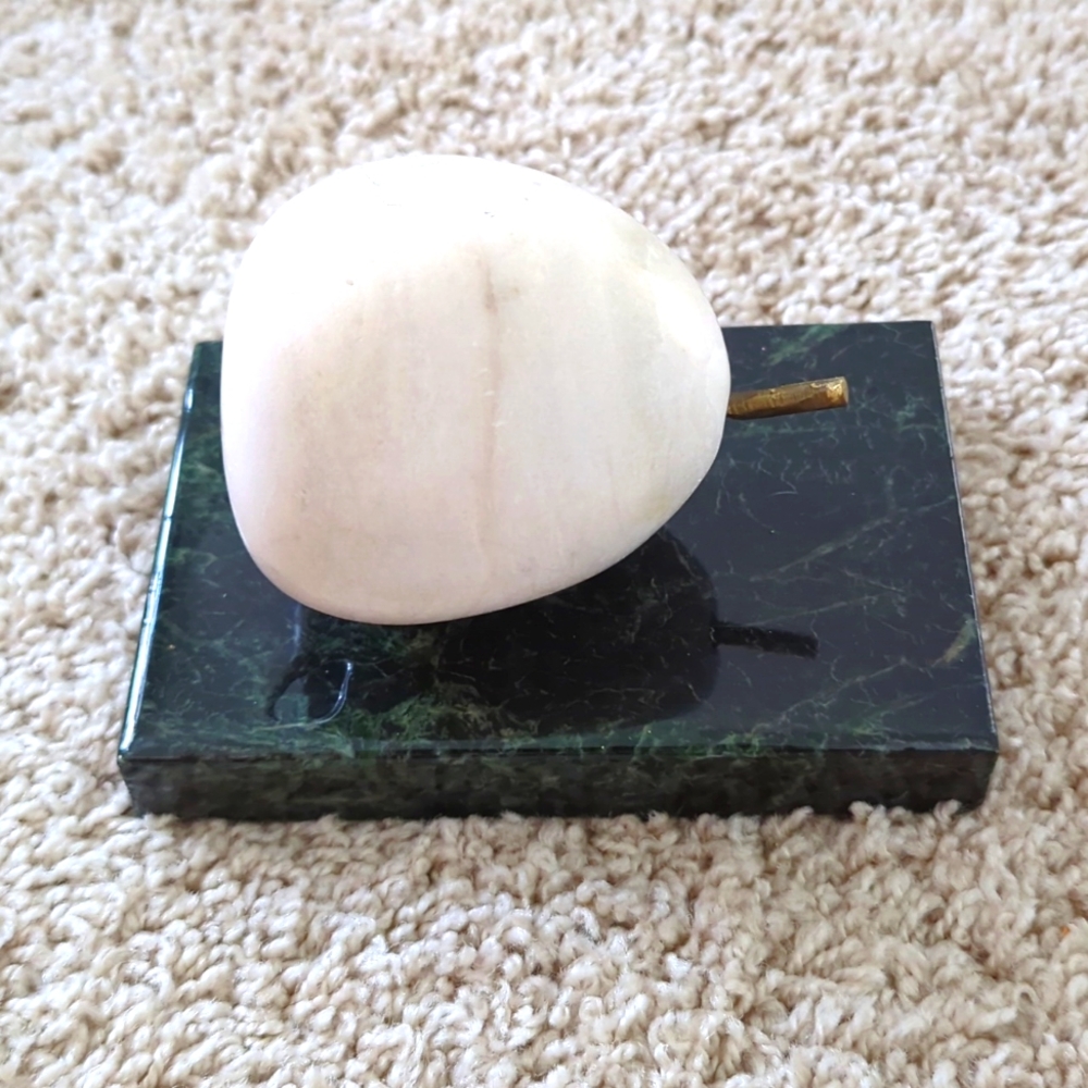 Vintage Alabaster Pear on Base Paperweight Decoration